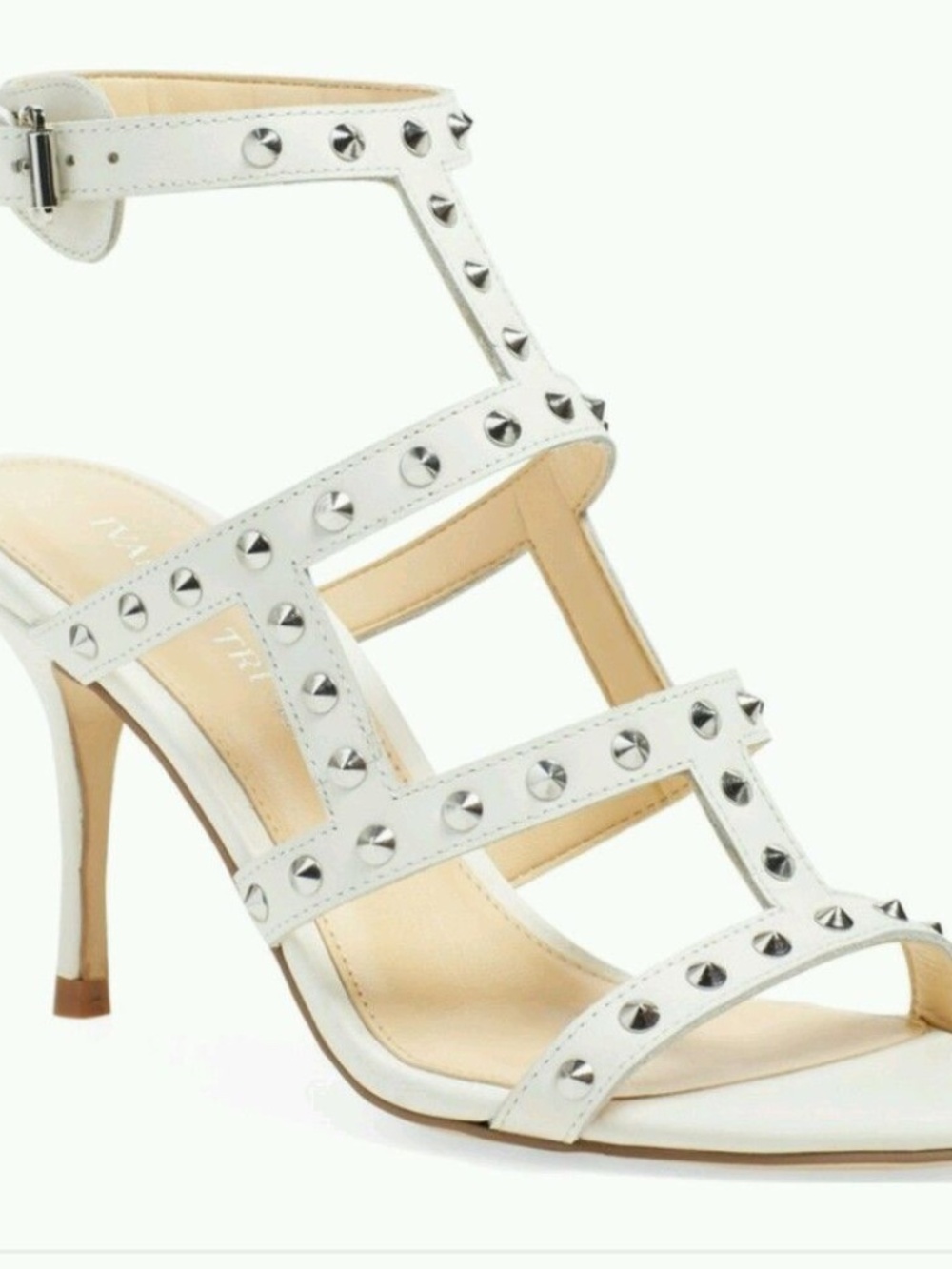 Ivanka Trump Gemina White Studded Strappy Sandal